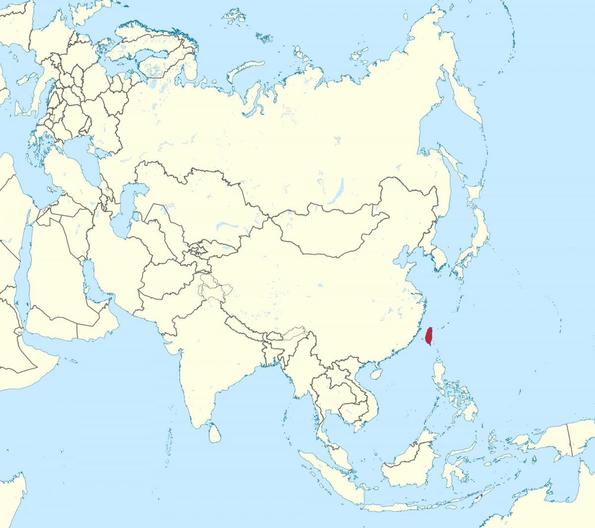 Тајван мапата во азија