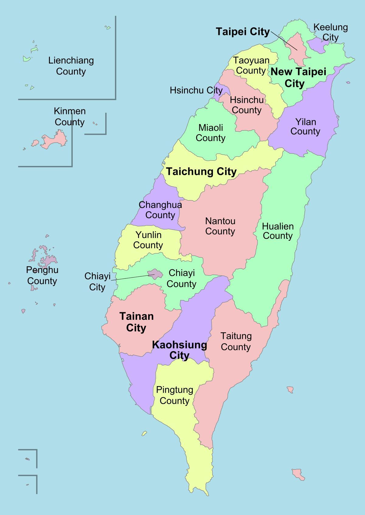 Карта на Тајван област 