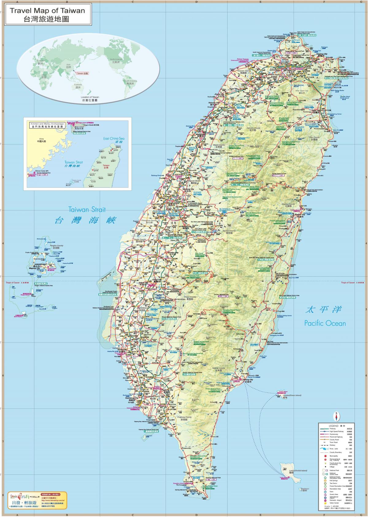 Тајван туристички водич мапа