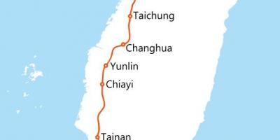 Тајван високо брзински железнички пат мапа